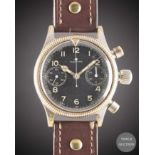 A RARE GENTLEMAN'S GERMAN MILITARY TUTIMA GLASHUTTE LUFTWAFFE PILOTS FLYBACK CHRONOGRAPH WRIST WATCH