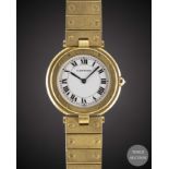 A GENTLEMAN'S 18K SOLID GOLD CARTIER SANTOS RONDE BRACELET WATCH CIRCA 1990s, REF. 8191 Movement: