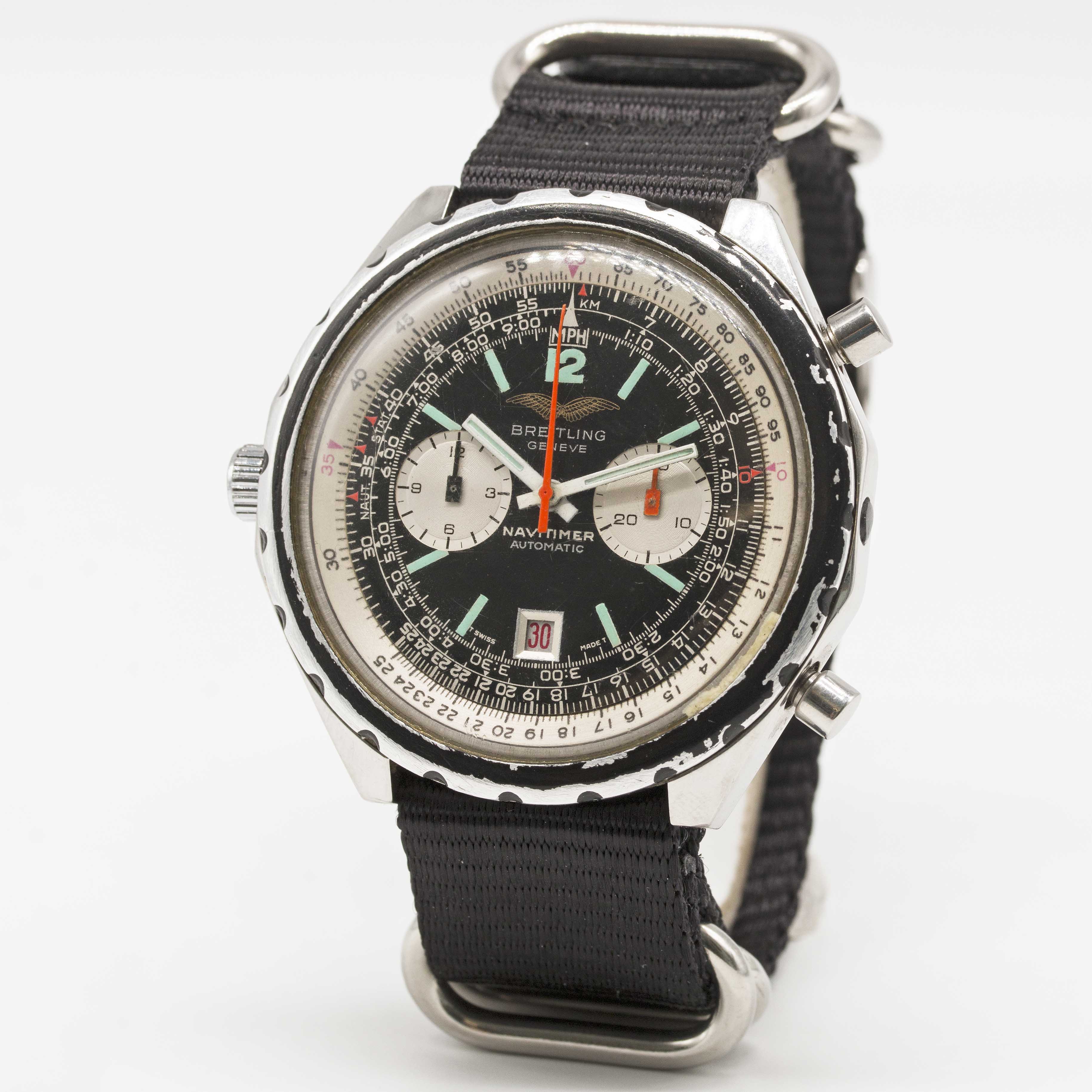 A GENTLEMAN'S STAINLESS STEEL IRAQI MILITARY AIR FORCE BREITLING AUTOMATIC NAVITIMER PILOTS - Image 3 of 6