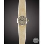 A LADIES 18K SOLID WHITE GOLD ROLEX CHAMELEON WRIST WATCH CIRCA 1960s, REF. 8413 WITH ORIGINAL BOX &