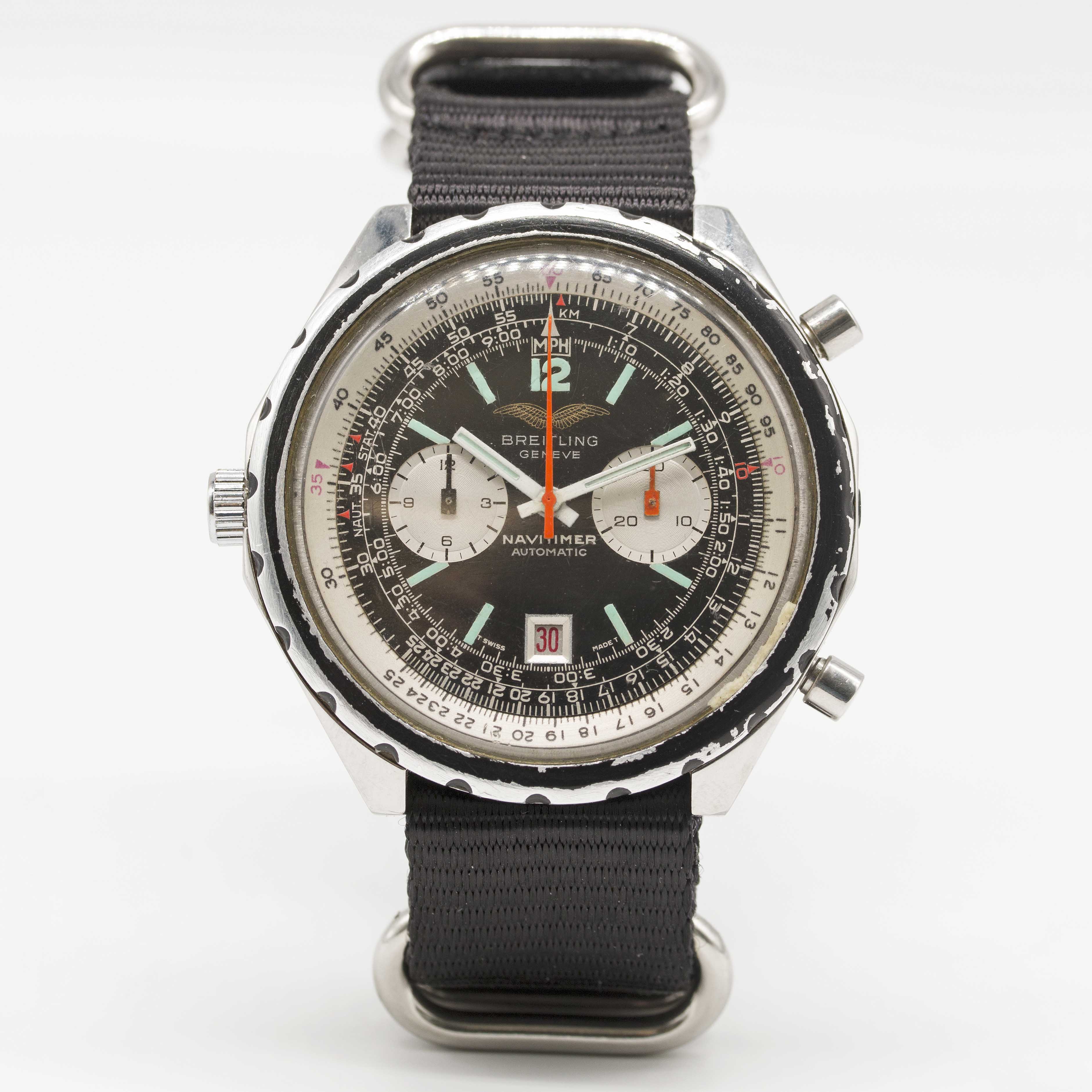 A GENTLEMAN'S STAINLESS STEEL IRAQI MILITARY AIR FORCE BREITLING AUTOMATIC NAVITIMER PILOTS - Image 2 of 6