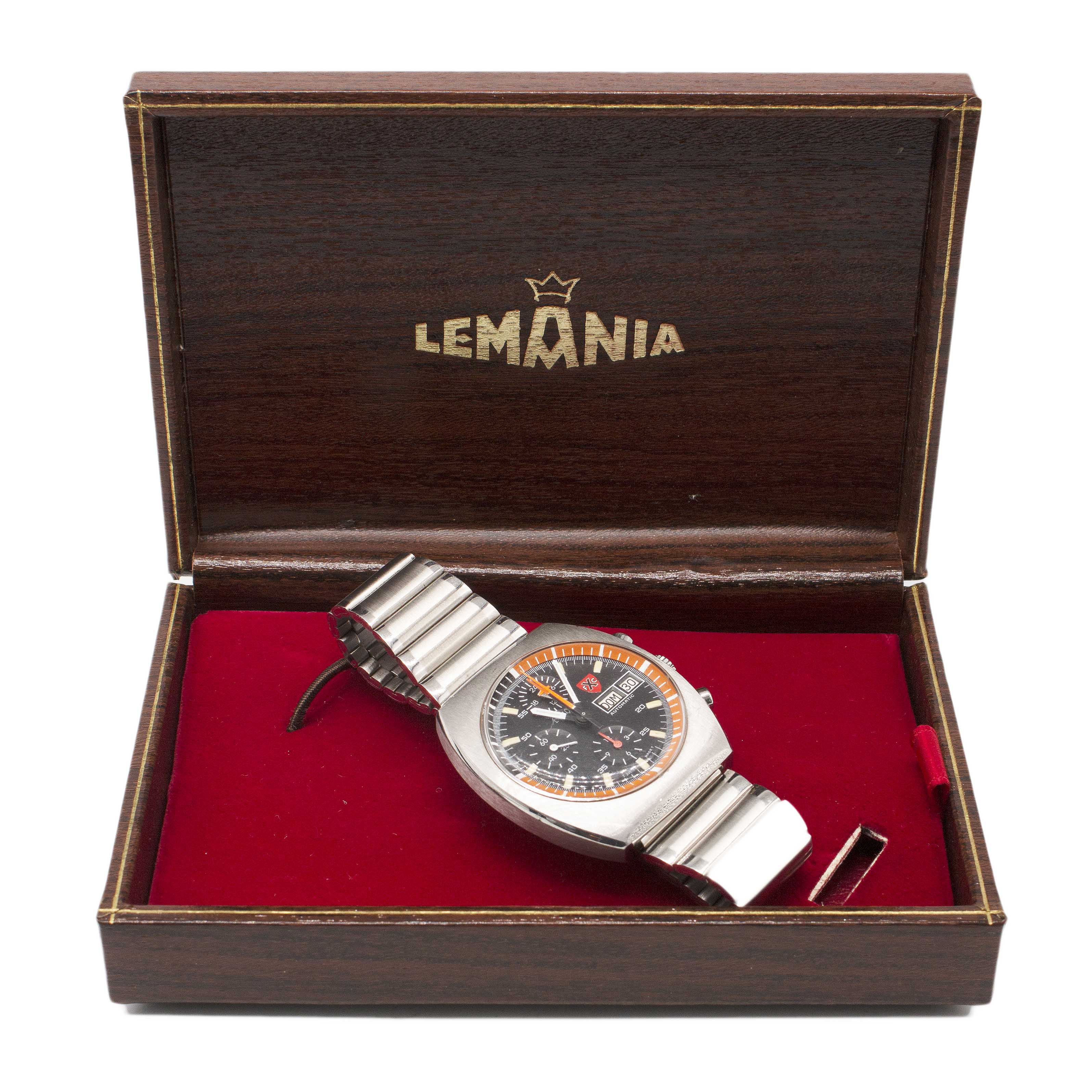 A GENTLEMAN'S STAINLESS STEEL LEMANIA "SOCCER TIMER" AUTOMATIC CHRONOGRAPH BRACELET WATCH CIRCA - Image 6 of 7