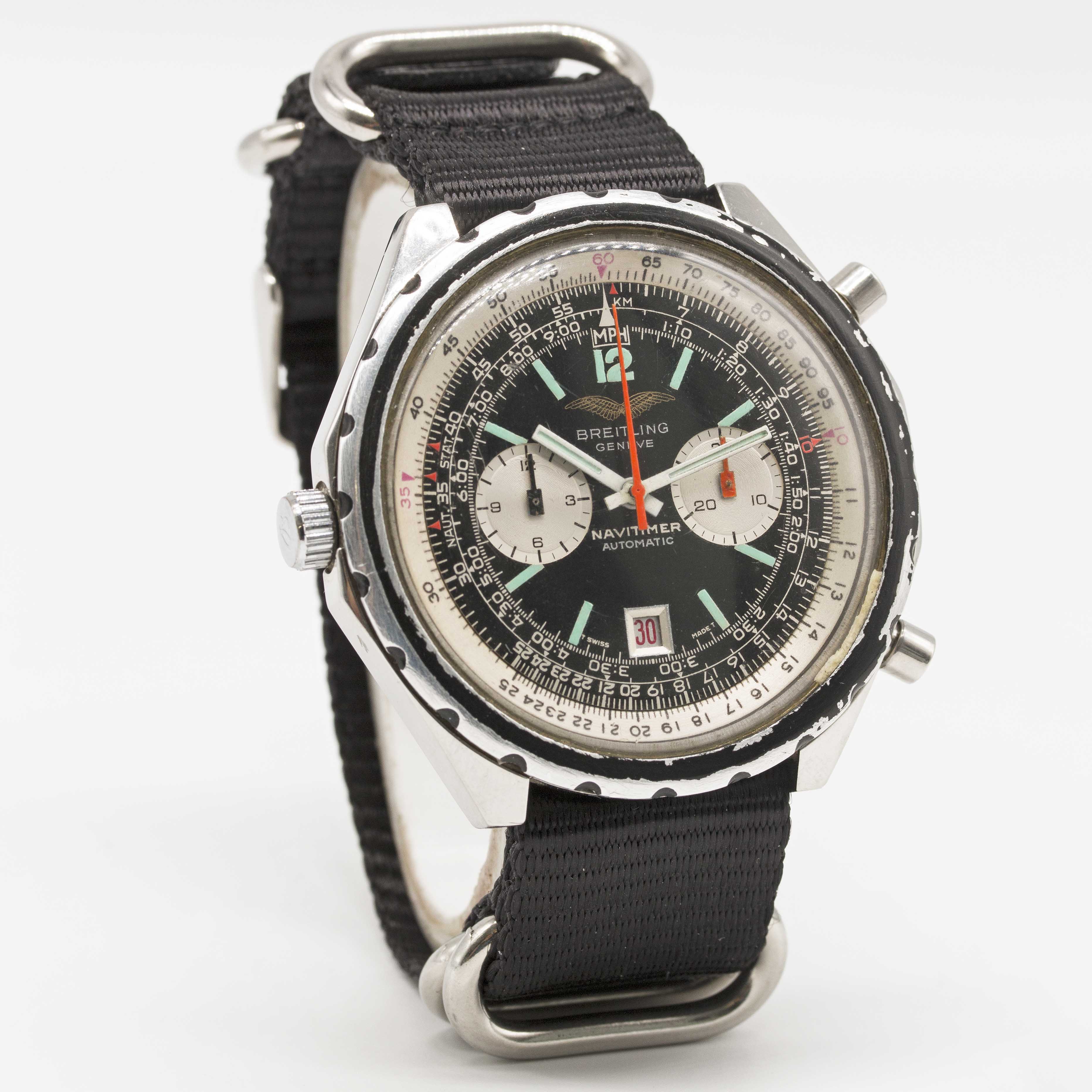 A GENTLEMAN'S STAINLESS STEEL IRAQI MILITARY AIR FORCE BREITLING AUTOMATIC NAVITIMER PILOTS - Image 4 of 6