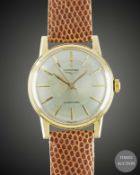 A GENTLEMAN'S 18K SOLID GOLD LONGINES AUTOMATIC WRIST WATCH CIRCA 1960s, REF. 7006 WITH ENGINE