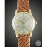 A GENTLEMAN'S 18K SOLID GOLD LONGINES AUTOMATIC WRIST WATCH CIRCA 1960s, REF. 7006 WITH ENGINE