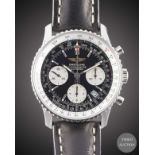 A GENTLEMAN'S STAINLESS STEEL BREITLING NAVITIMER CHRONOGRAPH WRIST WATCH DATED 2006, REF. A23322