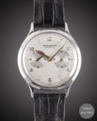 A GENTLEMAN'S STAINLESS STEEL JAEGER LECOULTRE "FUTUREMATIC" POWER RESERVE WRIST WATCH CIRCA 1960s