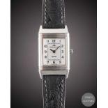 A LADIES STAINLESS STEEL JAEGER LECOULTRE REVERSO WRIST WATCH CIRCA 2000, REF. 260.8.86 Movement: