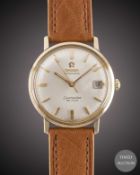 A GENTLEMAN'S 9CT SOLID GOLD OMEGA SEAMASTER DE VILLE AUTOMATIC WRIST WATCH CIRCA 1960s Movement: