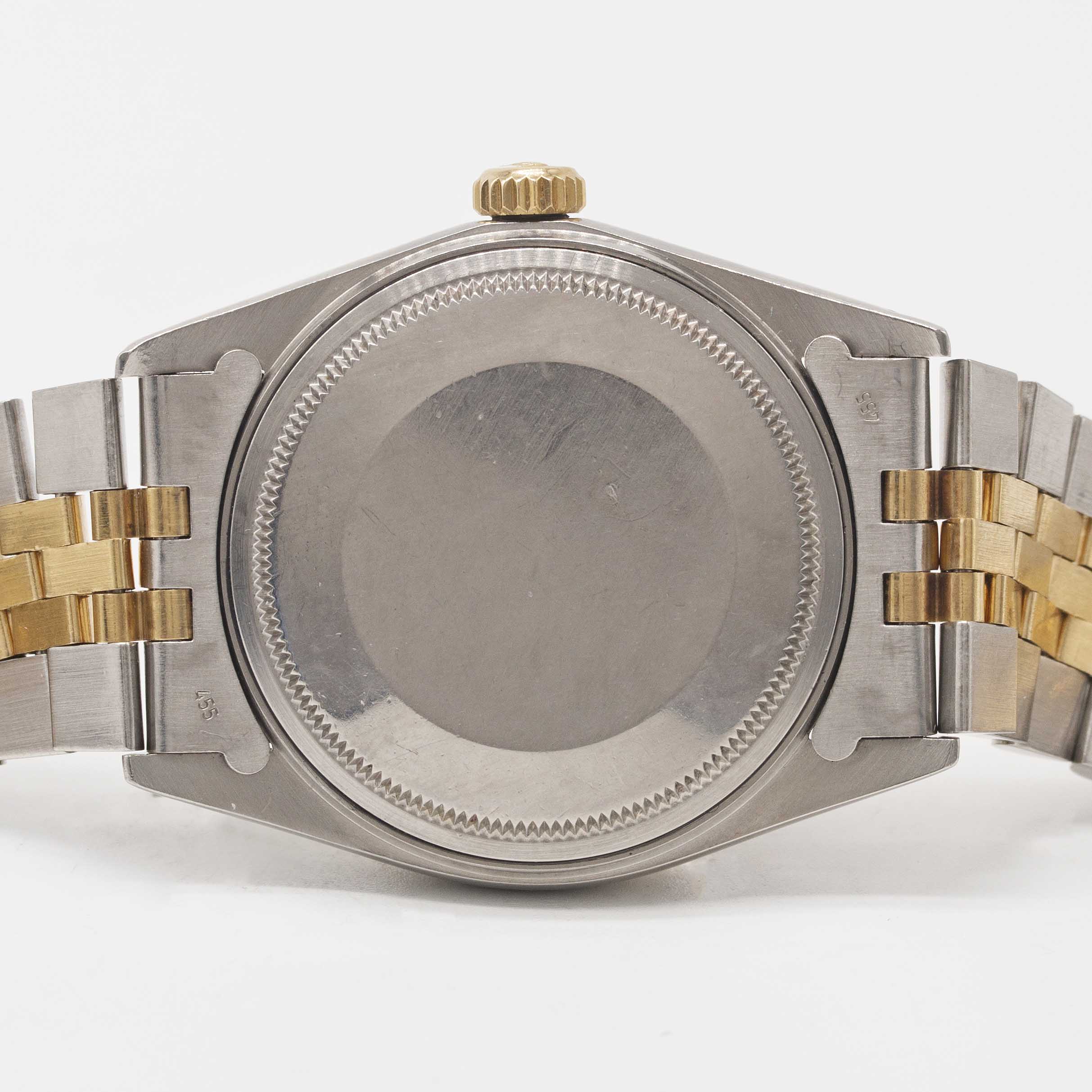 A GENTLEMAN'S STEEL & GOLD ROLEX OYSTER PERPETUAL DATEJUST BRACELET WATCH CIRCA 1985, REF. 16013 - Image 6 of 7