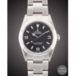 A GENTLEMAN'S STAINLESS STEEL ROLEX OYSTER PERPETUAL EXPLORER BRACELET WATCH CIRCA 2007, REF. 114270