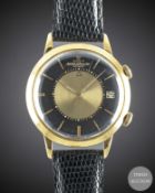 A GENTLEMAN'S 18K SOLID GOLD JAEGER LECOULTRE MEMOVOX AUTOMATIC ALARM WRIST WATCH CIRCA 1960