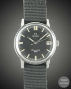 A GENTLEMAN'S STAINLESS STEEL OMEGA SEAMASTER 600 WRIST WATCH CIRCA 1967, REF. 136.011 WITH BLACK