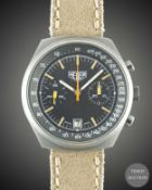 A GENTLEMAN'S PVD COATED HEUER CHRONOGRAPH WRIST WATCH CIRCA 1970s,  Movement: 17J, manual wind,