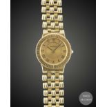 A LADIES 18K SOLID GOLD ETERNA BRACELET WATCH CIRCA 1990s Movement: Quartz, signed Eterna. Case: