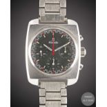 A GENTLEMAN'S STAINLESS STEEL NIVADA CHRONOGRAPH BRACELET WATCH CIRCA 1970, REF. 85014 WITH