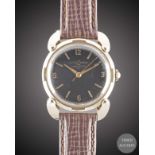 A GENTLEMAN'S 10K GOLD FILLED ULYSSE NARDIN CHRONOMETER CO. NEW YORK WRIST WATCH CIRCA 1950s, WITH