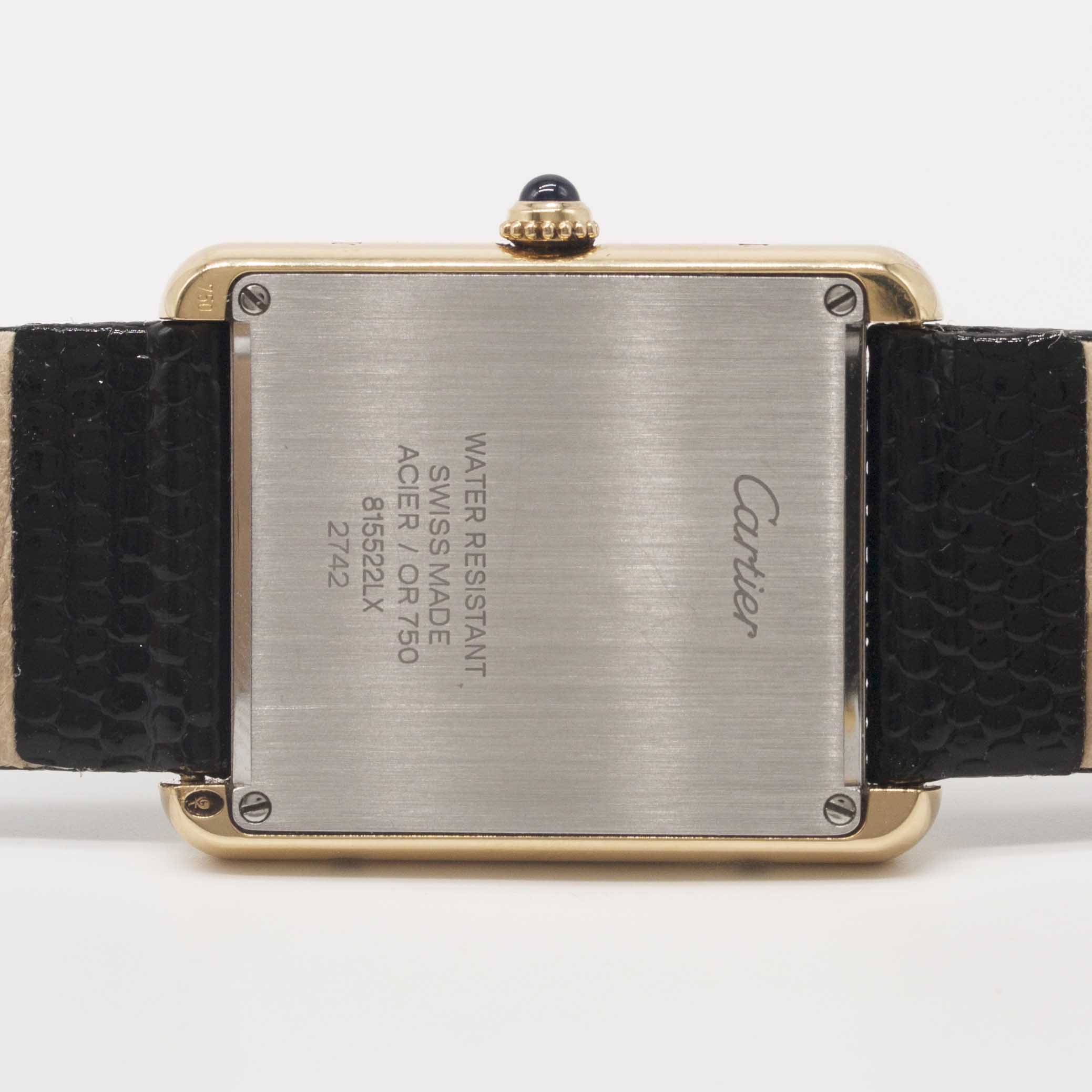 A GENTLEMAN'S LARGE SIZE STEEL & SOLID GOLD CARTIER TANK SOLO WRIST WATCH DATED 2007, REF. 2742 WITH - Image 6 of 8