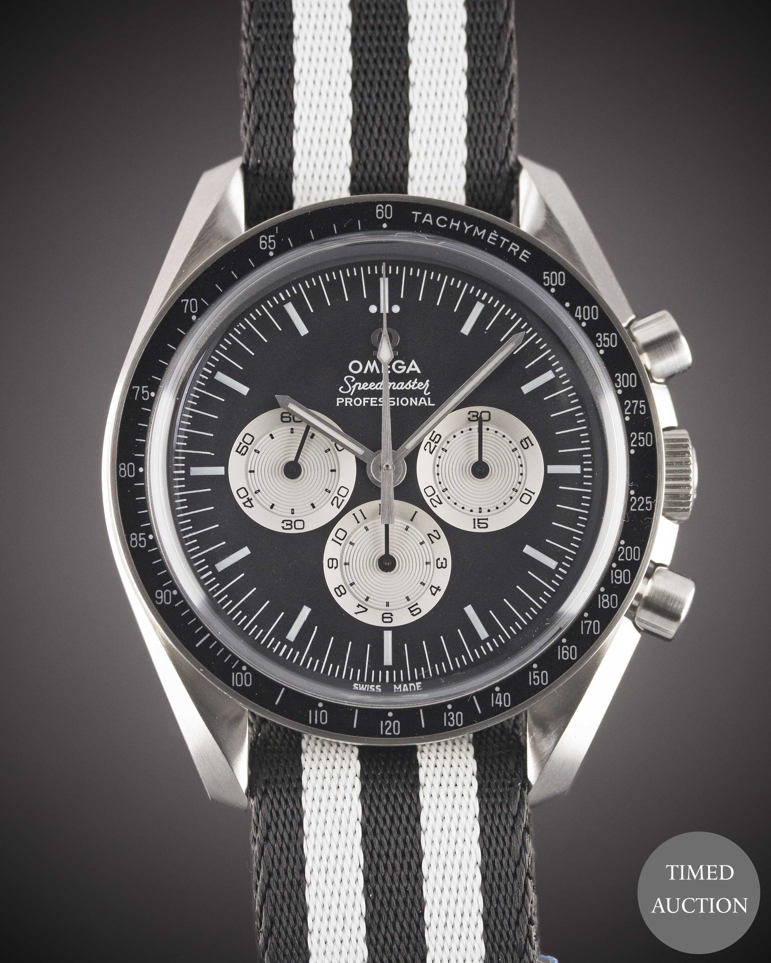 A GENTLEMAN'S UNWORN STAINLESS STEEL OMEGA SPEEDMASTER PROFESSIONAL "TRIBUTE TO ALASKA PROJECT