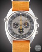 A GENTLEMAN'S STAINLESS STEEL LEMANIA DIVERS CHRONOGRAPH WRIST WATCH CIRCA 1970s, REF. 9658