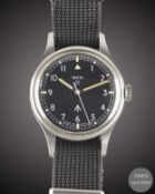 A GENTLEMAN'S STAINLESS STEEL BRITISH MILITARY SMITHS WRIST WATCH DATED 1969 Movement: 17J, manual