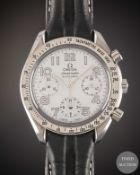 A GENTLEMAN'S SIZE STAINLESS STEEL OMEGA SPEEDMASTER AUTOMATIC CHRONOGRAPH WRIST WATCH CIRCA 2000,