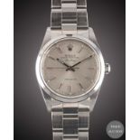 A GENTLEMAN'S STAINLESS STEEL ROLEX OYSTER PERPETUAL AIR KING PRECISION BRACELET WATCH DATED 2002,