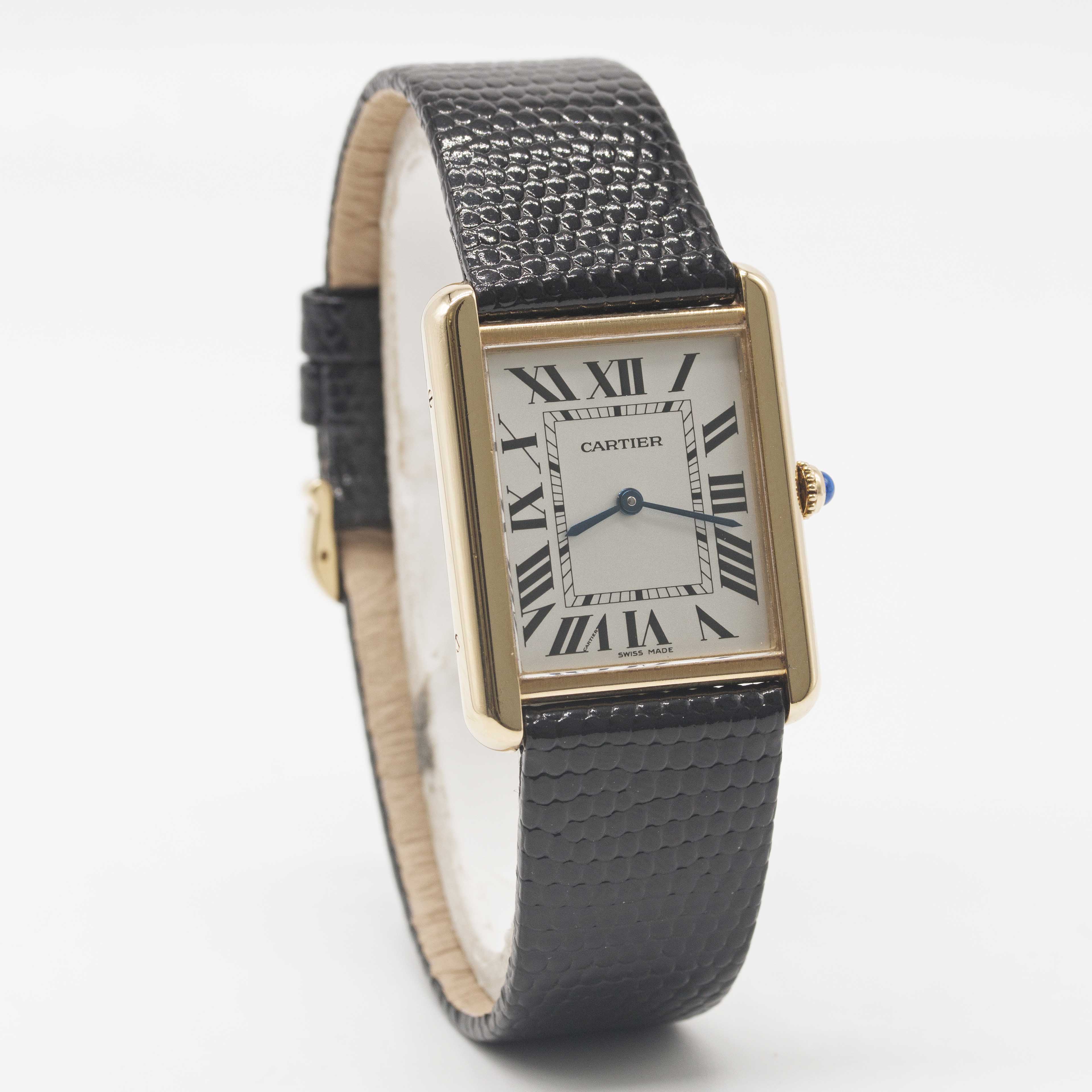 A GENTLEMAN'S LARGE SIZE STEEL & SOLID GOLD CARTIER TANK SOLO WRIST WATCH DATED 2007, REF. 2742 WITH - Image 4 of 8