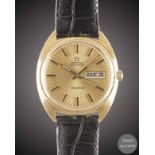 A GENTLEMAN'S 18K SOLID GOLD OMEGA GENEVE AUTOMATIC WRIST WATCH CIRCA 1979 Movement: Automatic, cal.