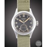 A GENTLEMAN'S BRITISH MILITARY BUREN GRAND PRIX W.W.W. WRIST WATCH CIRCA 1945, PART OF THE "DIRTY