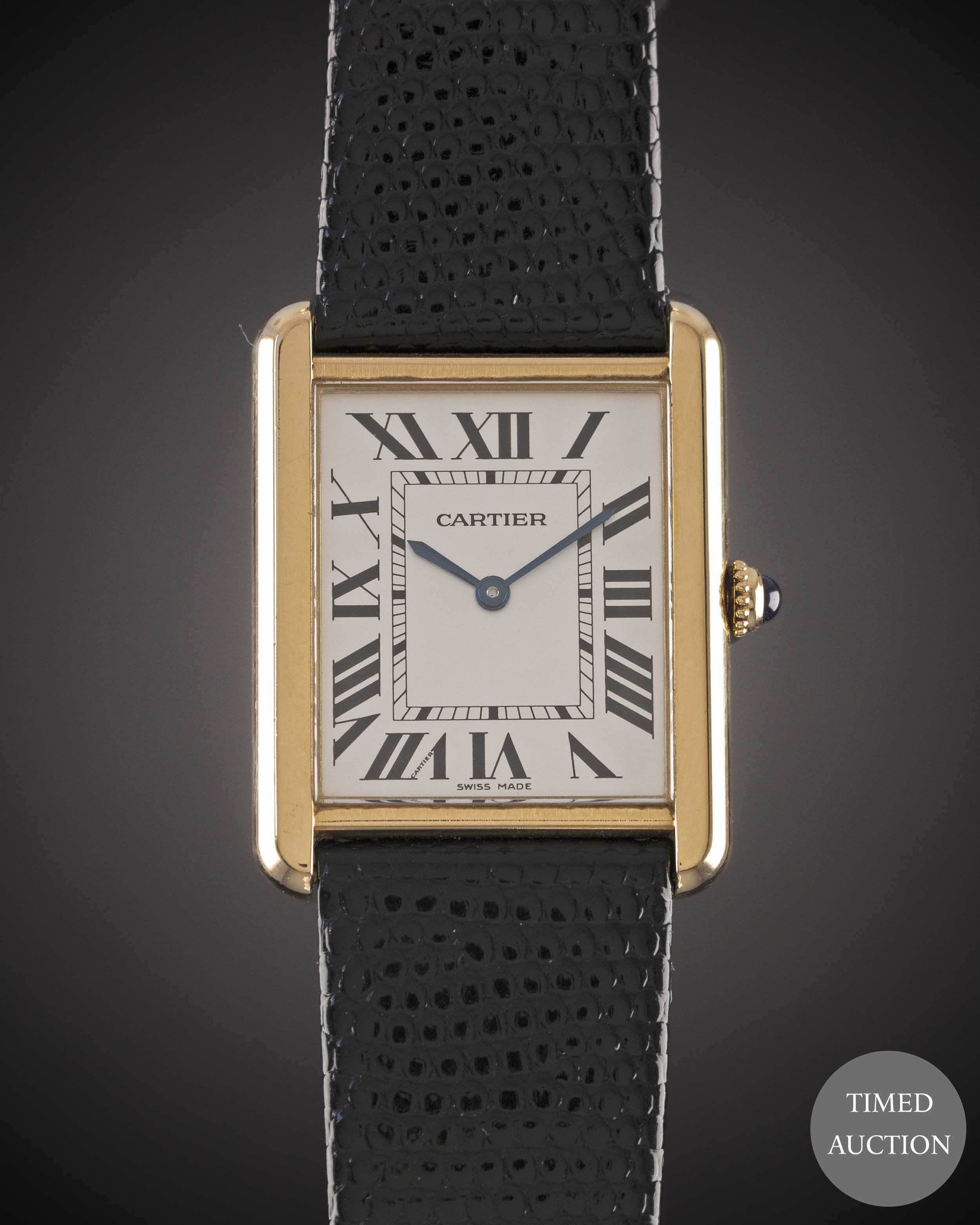 A GENTLEMAN'S LARGE SIZE STEEL & SOLID GOLD CARTIER TANK SOLO WRIST WATCH DATED 2007, REF. 2742 WITH