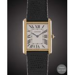 A GENTLEMAN'S LARGE SIZE STEEL & SOLID GOLD CARTIER TANK SOLO WRIST WATCH DATED 2007, REF. 2742 WITH