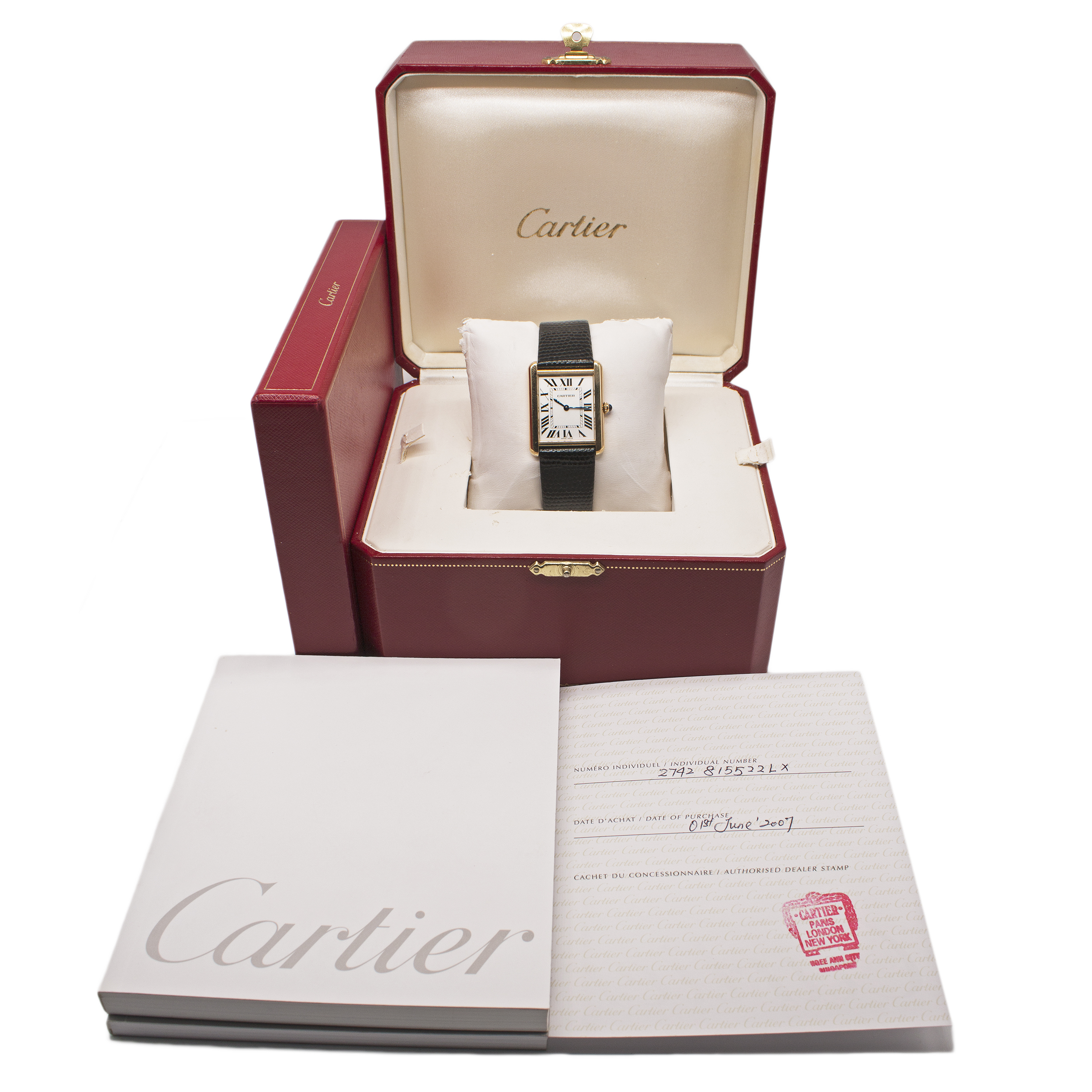 A GENTLEMAN'S LARGE SIZE STEEL & SOLID GOLD CARTIER TANK SOLO WRIST WATCH DATED 2007, REF. 2742 WITH - Image 8 of 8