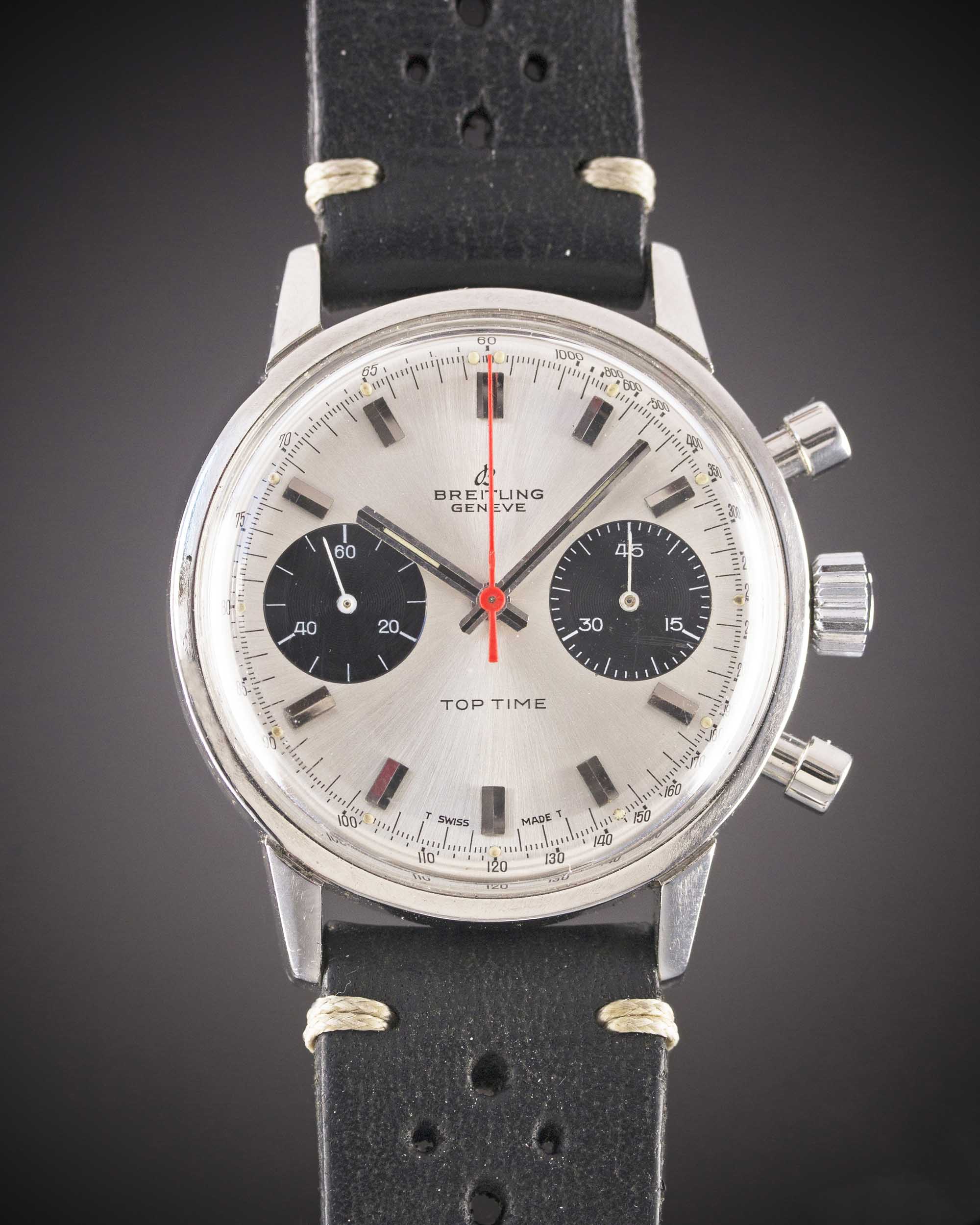 A GENTLEMAN'S STAINLESS STEEL BREITLING TOP TIME CHRONOGRAPH WRIST WATCH CIRCA 1969, REF. 2002-33