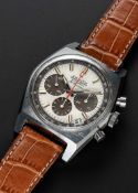 A GENTLEMAN'S STAINLESS STEEL ZENITH EL PRIMERO AUTOMATIC CHRONOGRAPH WRIST WATCH CIRCA 1970, REF.