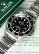 A GENTLEMAN'S STAINLESS STEEL ROLEX OYSTER PERPETUAL DATE SEA DWELLER BRACELET WATCH DATED 1998,