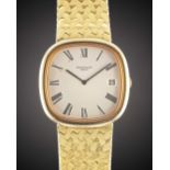 A FINE GENTLEMAN'S 18K SOLID GOLD PATEK PHILIPPE "JUMBO" ELLIPSE "TV SCREEN" AUTOMATIC BRACELET