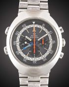 A GENTLEMAN'S STAINLESS STEEL OMEGA FLIGHTMASTER CHRONOGRAPH BRACELET WATCH CIRCA 1972, REF. 145.026