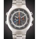 A GENTLEMAN'S STAINLESS STEEL OMEGA FLIGHTMASTER CHRONOGRAPH BRACELET WATCH CIRCA 1972, REF. 145.026