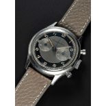 A RARE GENTLEMAN'S LARGE SIZE STAINLESS STEEL EXCELSIOR PARK "WATERPROOF" CHRONOGRAPH WRIST WATCH