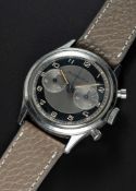 A RARE GENTLEMAN'S LARGE SIZE STAINLESS STEEL EXCELSIOR PARK "WATERPROOF" CHRONOGRAPH WRIST WATCH