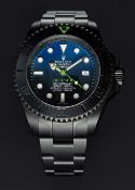 A GENTLEMAN'S BLACK COATED STAINLESS STEEL BAMFORD ROLEX OYSTER PERPETUAL "JAMES CAMERON" DEEPSEA