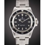 A GENTLEMAN'S STAINLESS STEEL ROLEX OYSTER PERPETUAL SUBMARINER BRACELET WATCH CIRCA 1988, REF. 5513