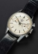 A RARE GENTLEMAN'S STAINLESS STEEL HEUER CARRERA 45 CHRONOGRAPH WRIST WATCH CIRCA 1965, REF. 3647S