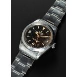 A RARE GENTLEMAN'S STAINLESS STEEL ROLEX OYSTER PERPETUAL EXPLORER BRACELET WATCH CIRCA 1966, REF.