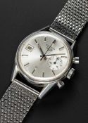 A GENTLEMAN'S STAINLESS STEEL HEUER CARRERA "DATO 45" CHRONOGRAPH BRACELET WATCH CIRCA 1968, REF.