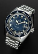 A GENTLEMAN'S STAINLESS STEEL OMEGA SEAMASTER "DEEP BLUE" BRACELET WATCH CIRCA 1967, REF. 166.073