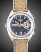 A GENTLEMAN'S STAINLESS STEEL HEUER CARRERA AUTOMATIC CHRONOGRAPH WRIST WATCH CIRCA 1970s, REF.