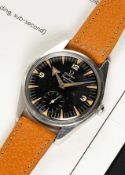 A RARE GENTLEMAN'S STAINLESS STEEL OMEGA RANCHERO WRIST WATCH DATED 1958, REF. 2990 1 WITH BLACK