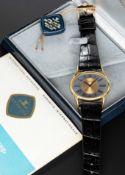A RARE GENTLEMAN'S 18K SOLID GOLD JAEGER LECOULTRE "MYSTERY" WRIST WATCH CIRCA 1970s, WITH